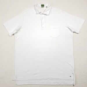 Sid Mashburn Polo Shirt Mens XXL White Slim Fit Cotton Short Sleeve Pocket‎ SM